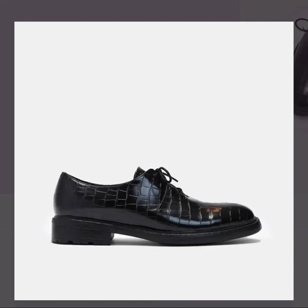 KOI Revocation croc embossed vegan leather shoes men’s dress shoes black sz 11.5
